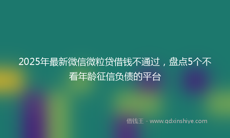 2025年最新微信微粒贷借钱不通过，盘点5个不看年龄征信负债的平台