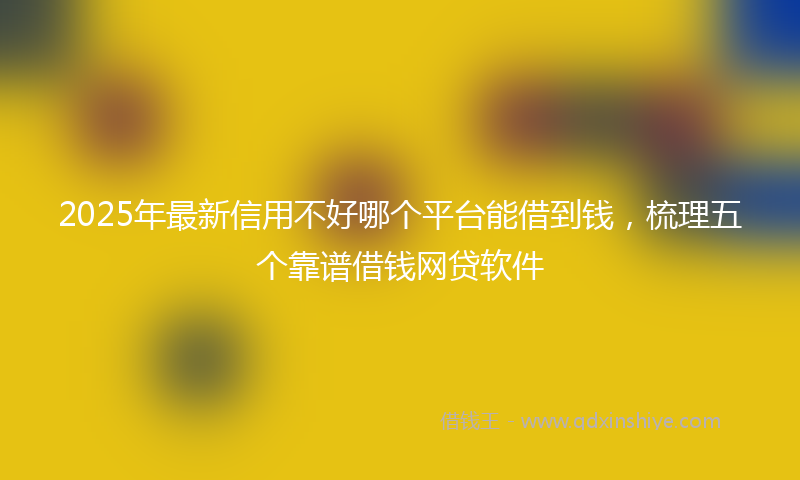 2025年最新信用不好哪个平台能借到钱，梳理五个靠谱借钱网贷软件