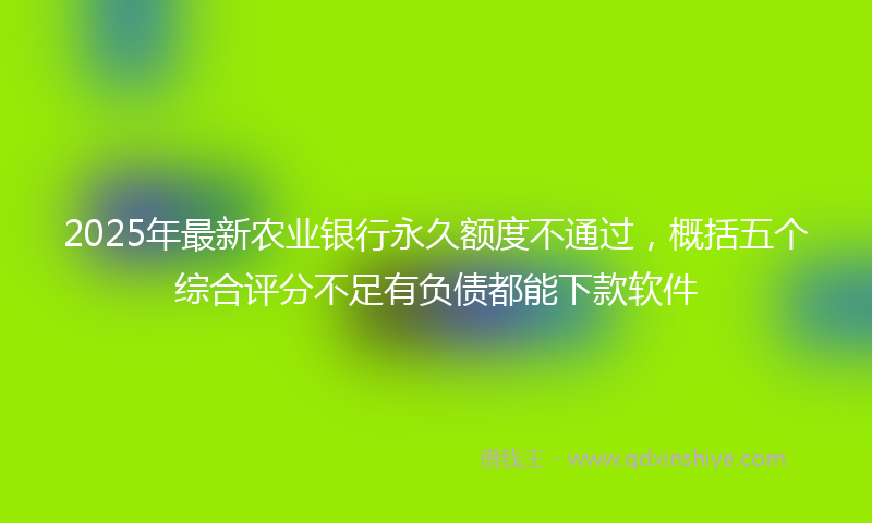 2025年最新农业银行永久额度不通过，概括五个综合评分不足有负债都能下款软件