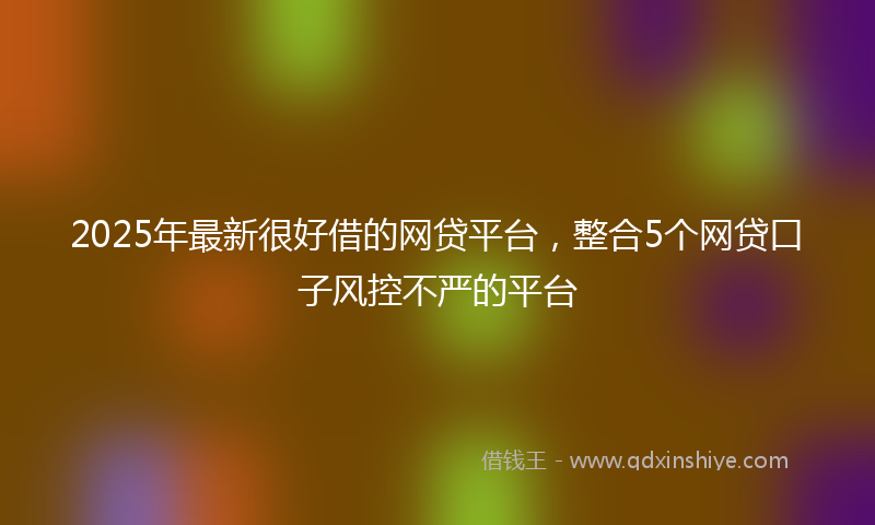 2025年最新很好借的网贷平台，整合5个网贷口子风控不严的平台