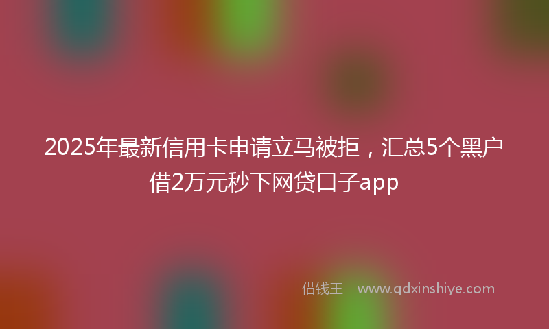 2025年最新信用卡申请立马被拒，汇总5个黑户借2万元秒下网贷口子app