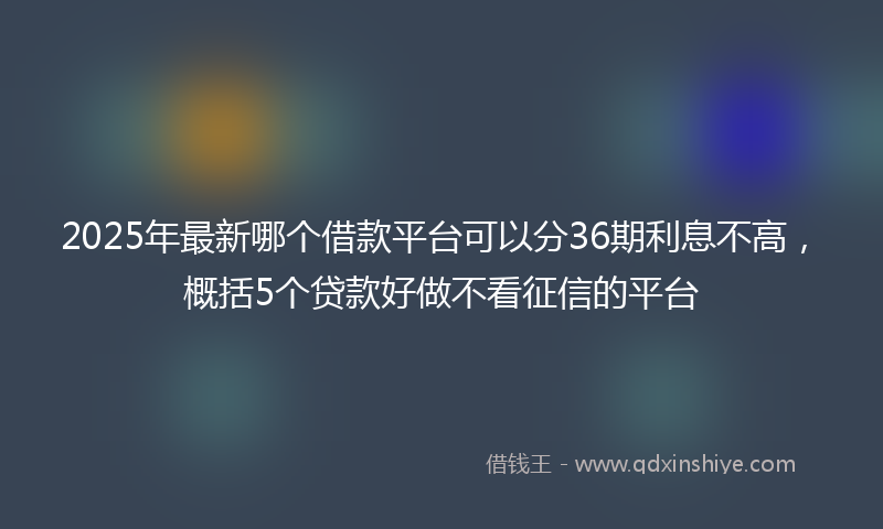 2025年最新哪个借款平台可以分36期利息不高，概括5个贷款好做不看征信的平台