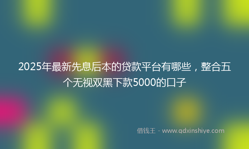 2025年最新先息后本的贷款平台有哪些，整合五个无视双黑下款5000的口子