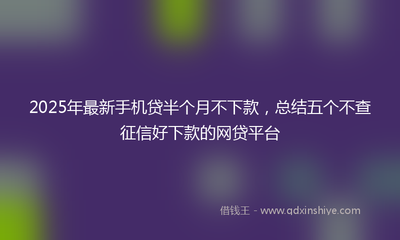 2025年最新手机贷半个月不下款，总结五个不查征信好下款的网贷平台