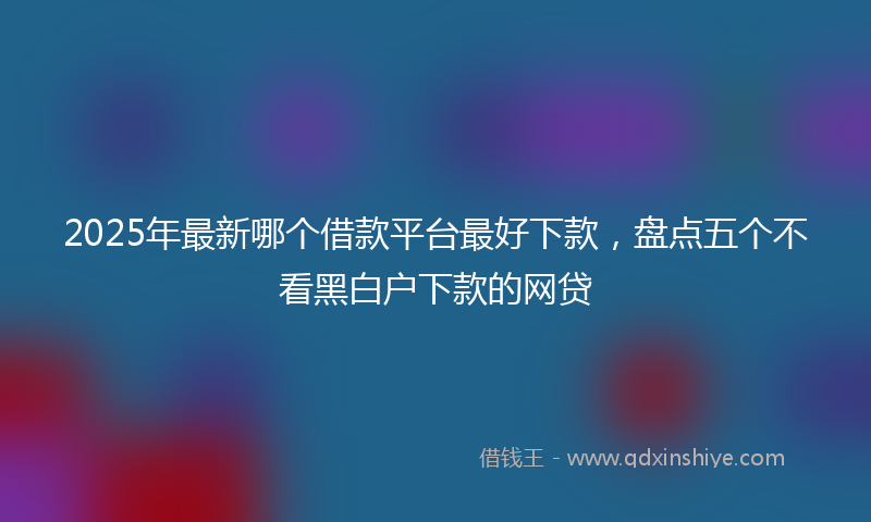 2025年最新哪个借款平台最好下款，盘点五个不看黑白户下款的网贷