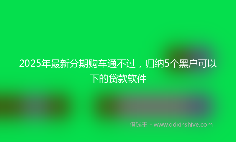 2025年最新分期购车通不过，归纳5个黑户可以下的贷款软件