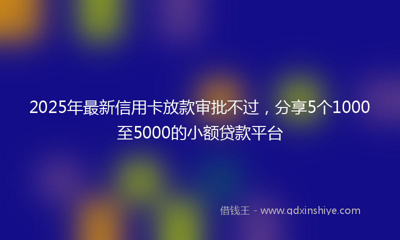 2025年最新信用卡放款审批不过，分享5个1000至5000的小额贷款平台