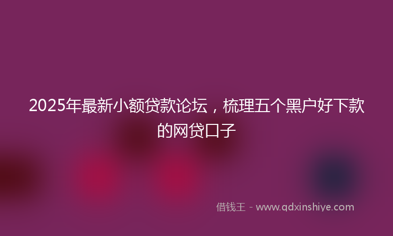 2025年最新小额贷款论坛，梳理五个黑户好下款的网贷口子