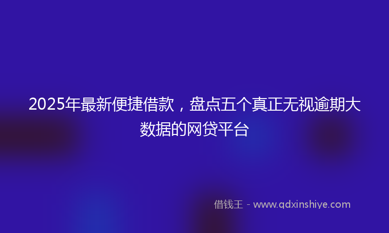 2025年最新便捷借款，盘点五个真正无视逾期大数据的网贷平台