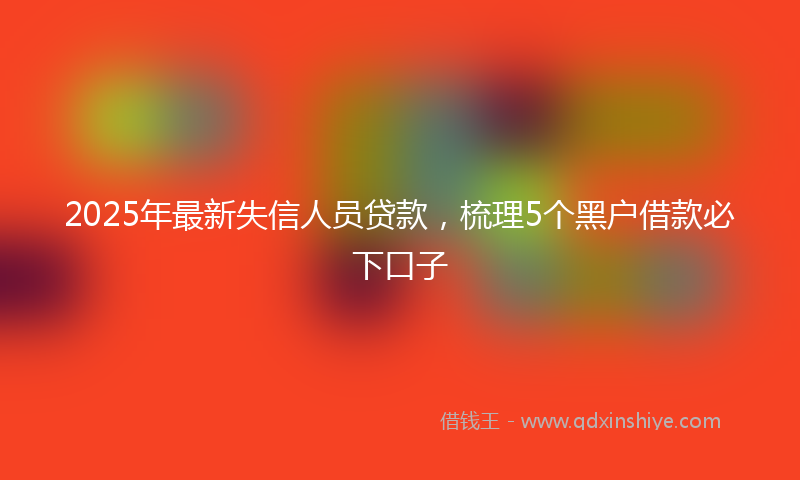 2025年最新失信人员贷款，梳理5个黑户借款必下口子