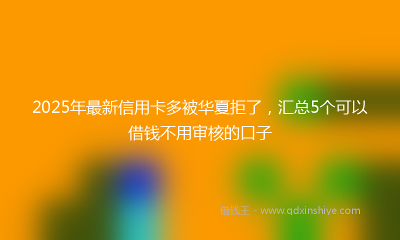 2025年最新信用卡多被华夏拒了，汇总5个可以借钱不用审核的口子