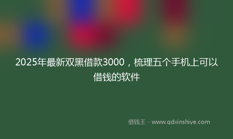 2025年最新双黑借款3000，梳理五个手机上可以借钱的软件