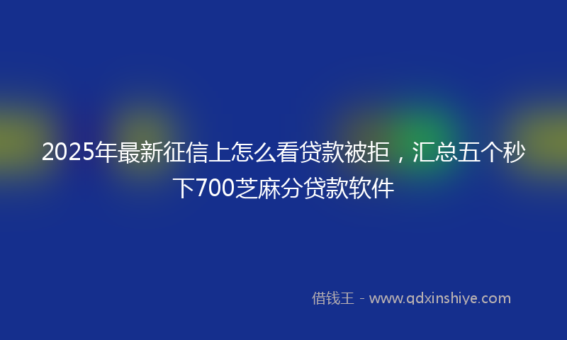 2025年最新征信上怎么看贷款被拒，汇总五个秒下700芝麻分贷款软件