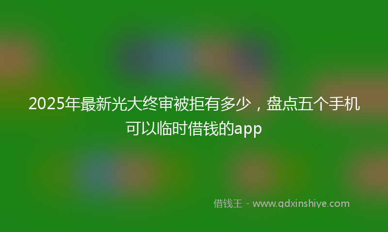 2025年最新光大终审被拒有多少，盘点五个手机可以临时借钱的app
