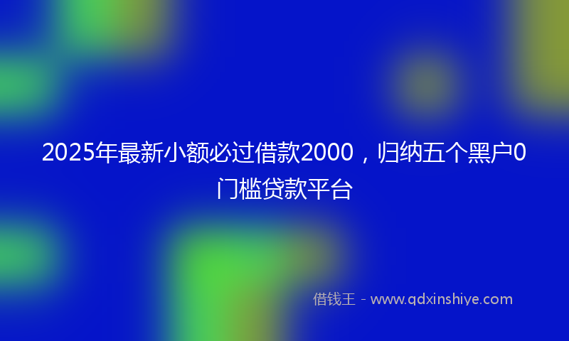 2025年最新小额必过借款2000，归纳五个黑户0门槛贷款平台