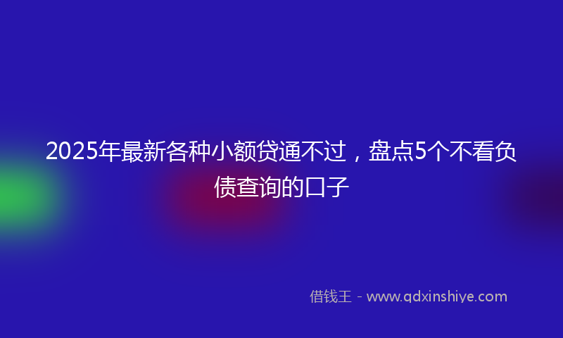 2025年最新各种小额贷通不过，盘点5个不看负债查询的口子
