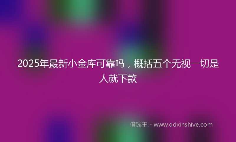 2025年最新小金库可靠吗，概括五个无视一切是人就下款