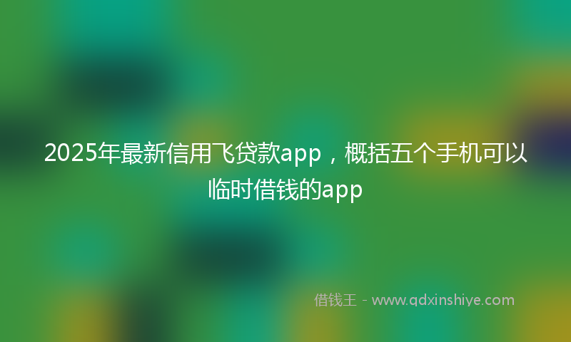 2025年最新信用飞贷款app，概括五个手机可以临时借钱的app