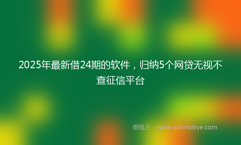 2025年最新借24期的软件，归纳5个网贷无视不查征信平台
