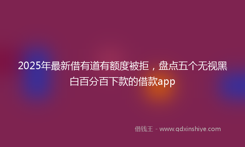 2025年最新借有道有额度被拒，盘点五个无视黑白百分百下款的借款app