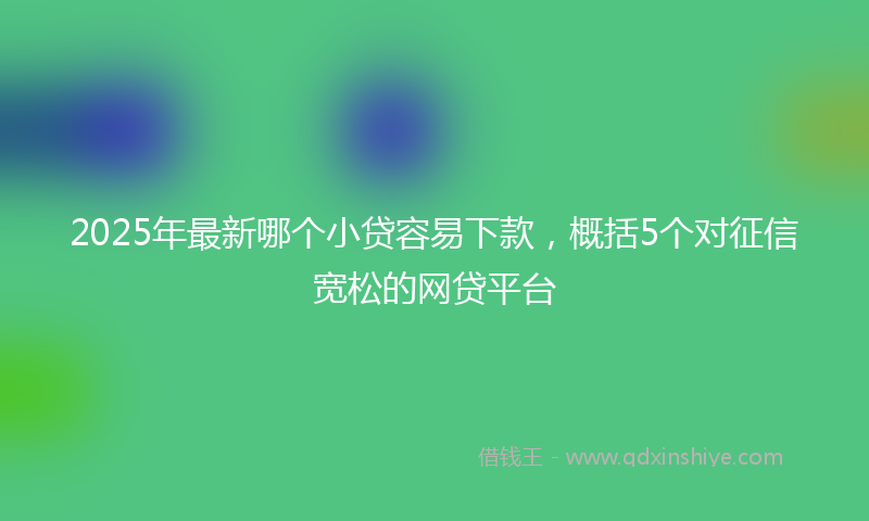 2025年最新哪个小贷容易下款，概括5个对征信宽松的网贷平台