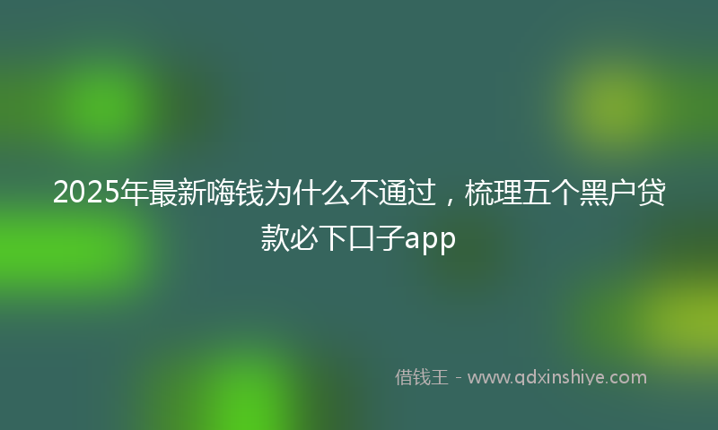 2025年最新嗨钱为什么不通过，梳理五个黑户贷款必下口子app