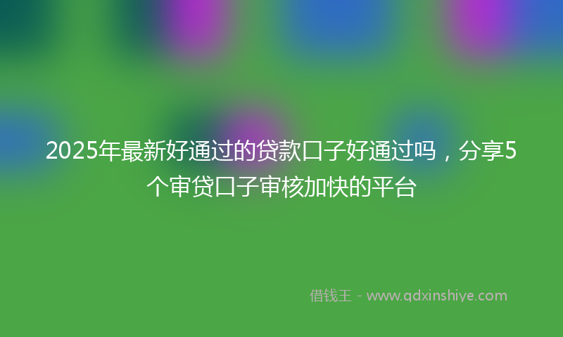 2025年最新好通过的贷款口子好通过吗，分享5个审贷口子审核加快的平台
