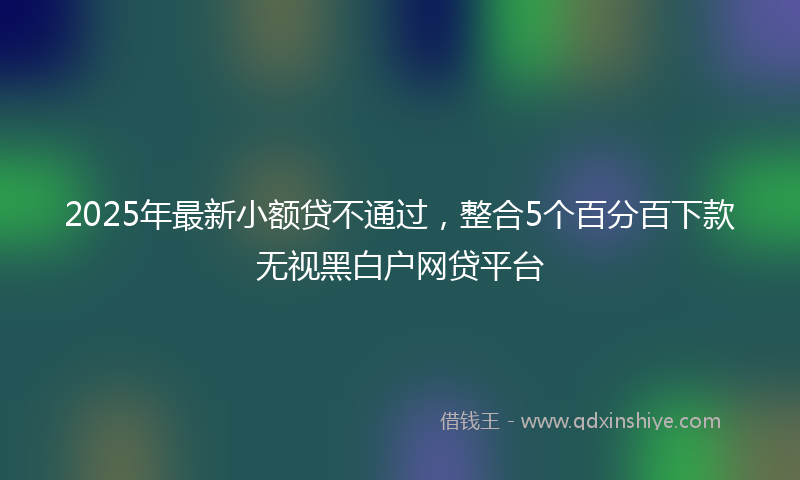 2025年最新小额贷不通过，整合5个百分百下款无视黑白户网贷平台