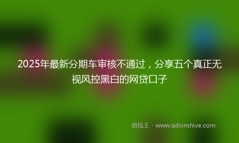 2025年最新分期车审核不通过，分享五个真正无视风控黑白的网贷口子