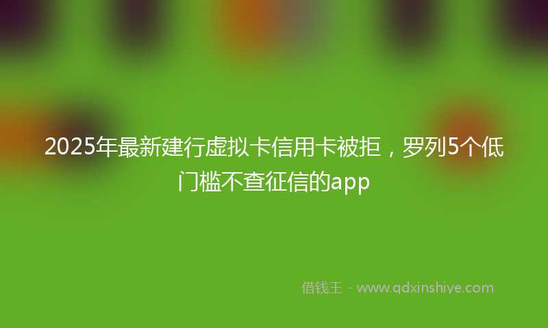 2025年最新建行虚拟卡信用卡被拒，罗列5个低门槛不查征信的app