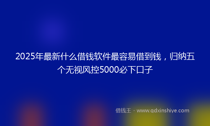 2025年最新什么借钱软件最容易借到钱，归纳五个无视风控5000必下口子