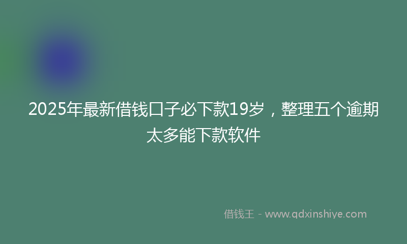 2025年最新借钱口子必下款19岁，整理五个逾期太多能下款软件