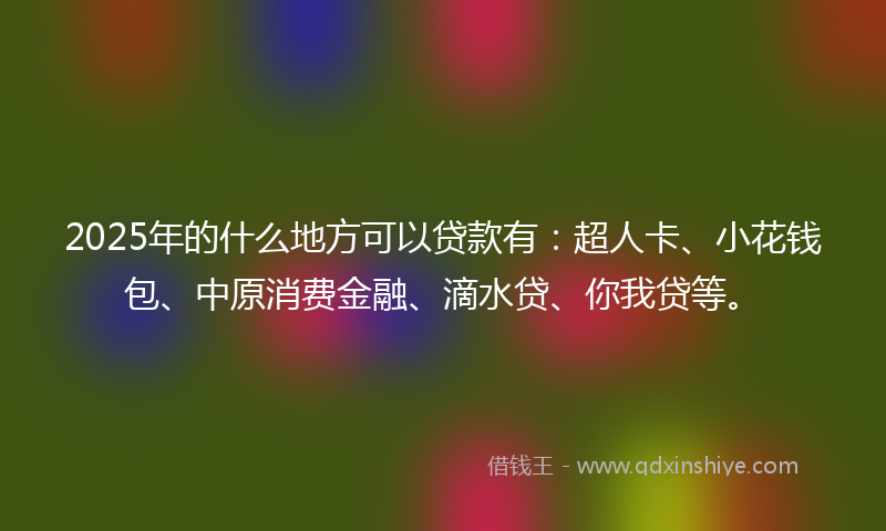 2025年的什么地方可以贷款有：超人卡、小花钱包、中原消费金融、滴水贷、你我贷等。