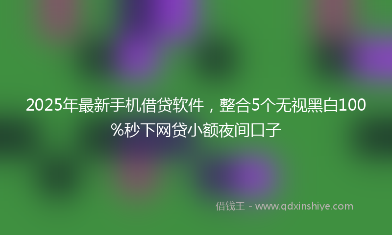 2025年最新手机借贷软件，整合5个无视黑白100%秒下网贷小额夜间口子