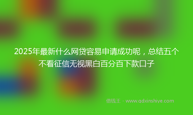 2025年最新什么网贷容易申请成功呢，总结五个不看征信无视黑白百分百下款口子