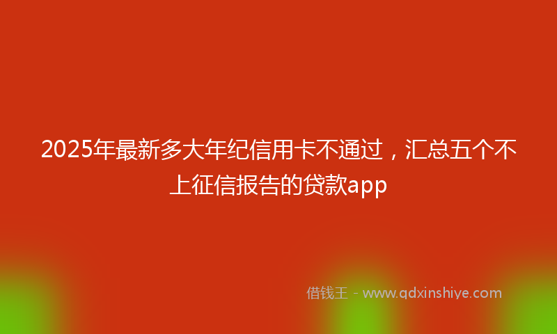 2025年最新多大年纪信用卡不通过，汇总五个不上征信报告的贷款app