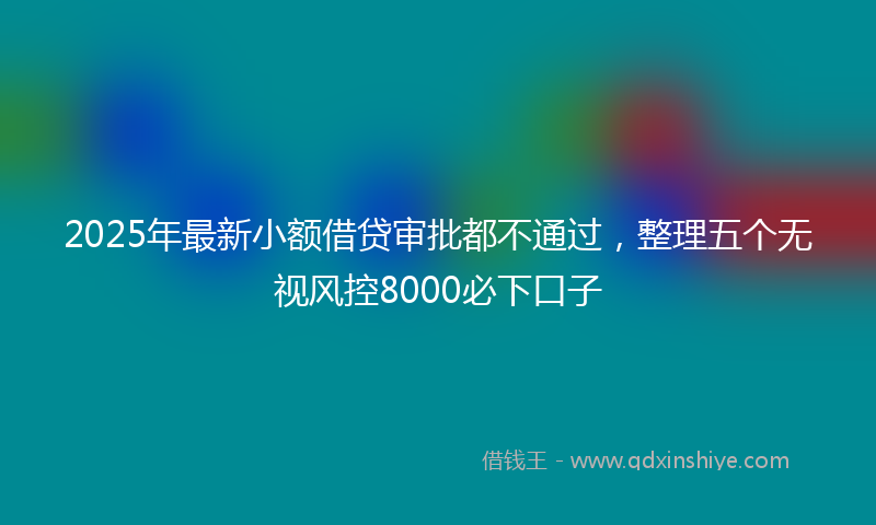 2025年最新小额借贷审批都不通过，整理五个无视风控8000必下口子