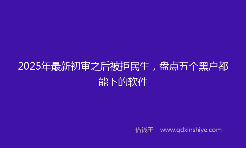 2025年最新初审之后被拒民生，盘点五个黑户都能下的软件