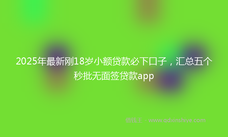 2025年最新刚18岁小额贷款必下口子，汇总五个秒批无面签贷款app