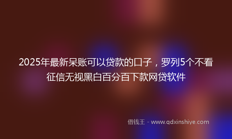 2025年最新呆账可以贷款的口子，罗列5个不看征信无视黑白百分百下款网贷软件