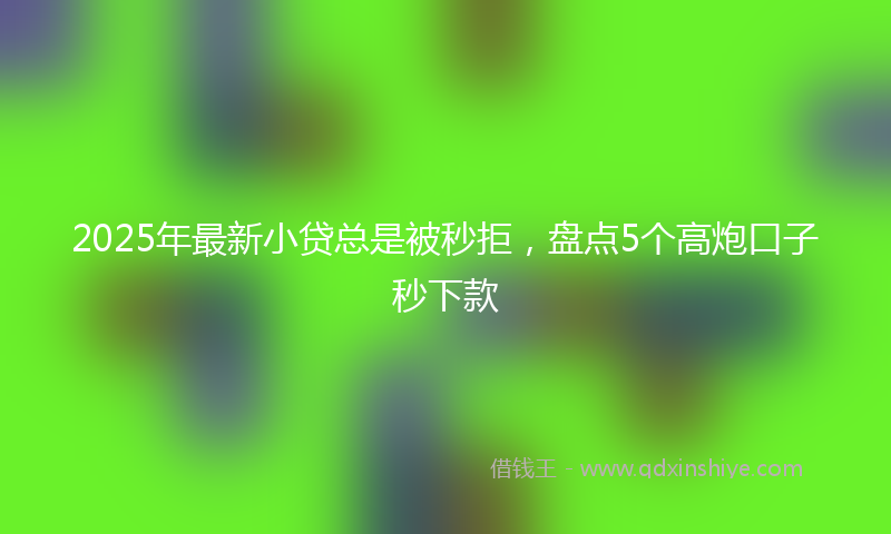 2025年最新小贷总是被秒拒，盘点5个高炮口子秒下款