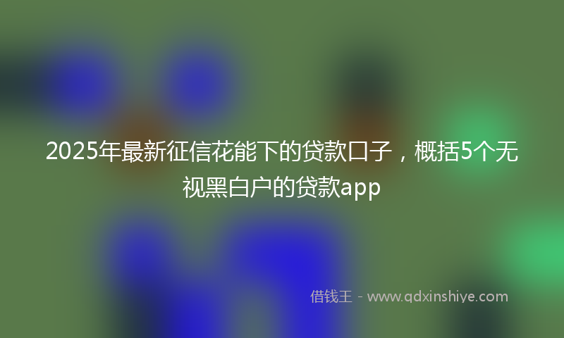 2025年最新征信花能下的贷款口子，概括5个无视黑白户的贷款app