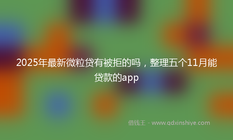 2025年最新微粒贷有被拒的吗，整理五个11月能贷款的app
