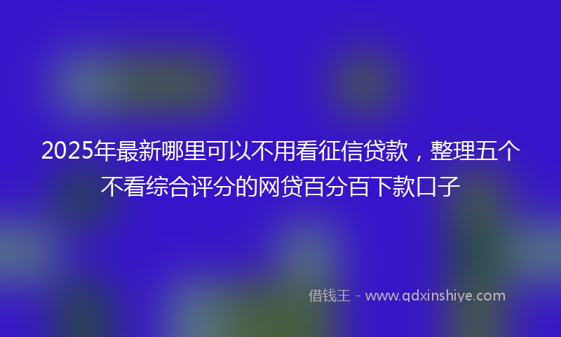 2025年最新哪里可以不用看征信贷款，整理五个不看综合评分的网贷百分百下款口子