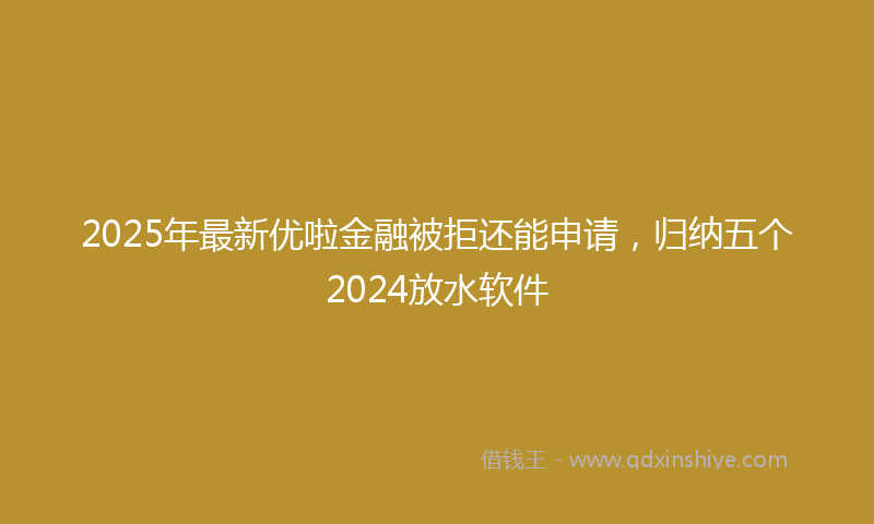 2025年最新优啦金融被拒还能申请，归纳五个2024放水软件