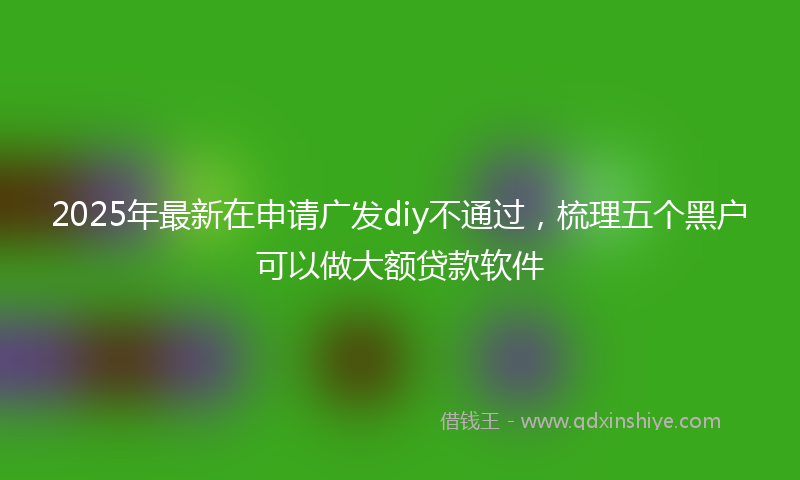 2025年最新在申请广发diy不通过，梳理五个黑户可以做大额贷款软件