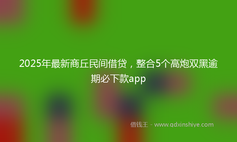 2025年最新商丘民间借贷，整合5个高炮双黑逾期必下款app
