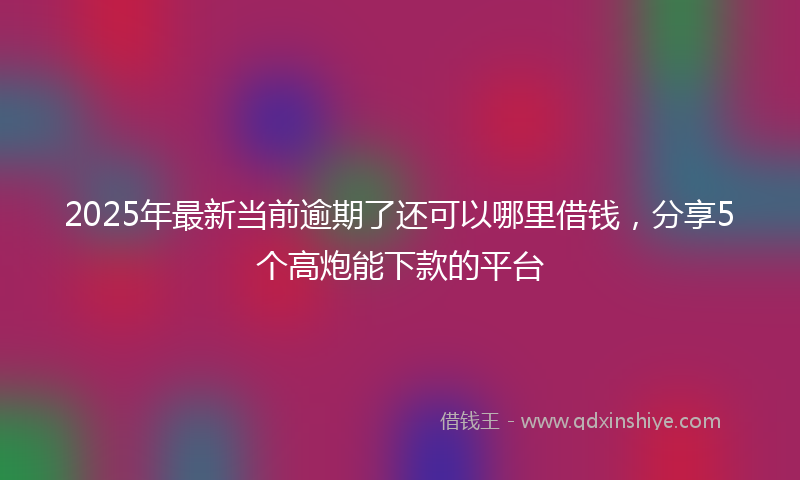 2025年最新当前逾期了还可以哪里借钱，分享5个高炮能下款的平台