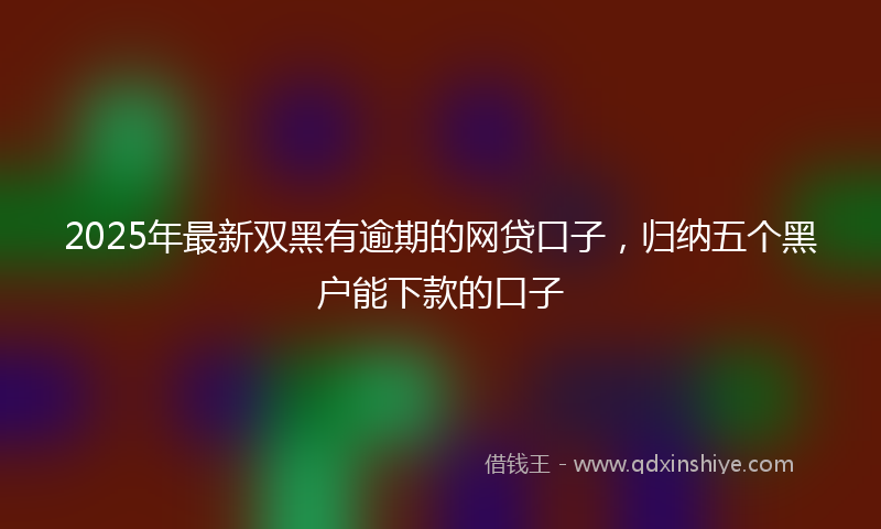 2025年最新双黑有逾期的网贷口子，归纳五个黑户能下款的口子