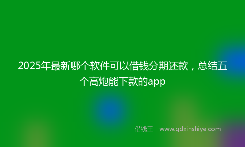 2025年最新哪个软件可以借钱分期还款，总结五个高炮能下款的app